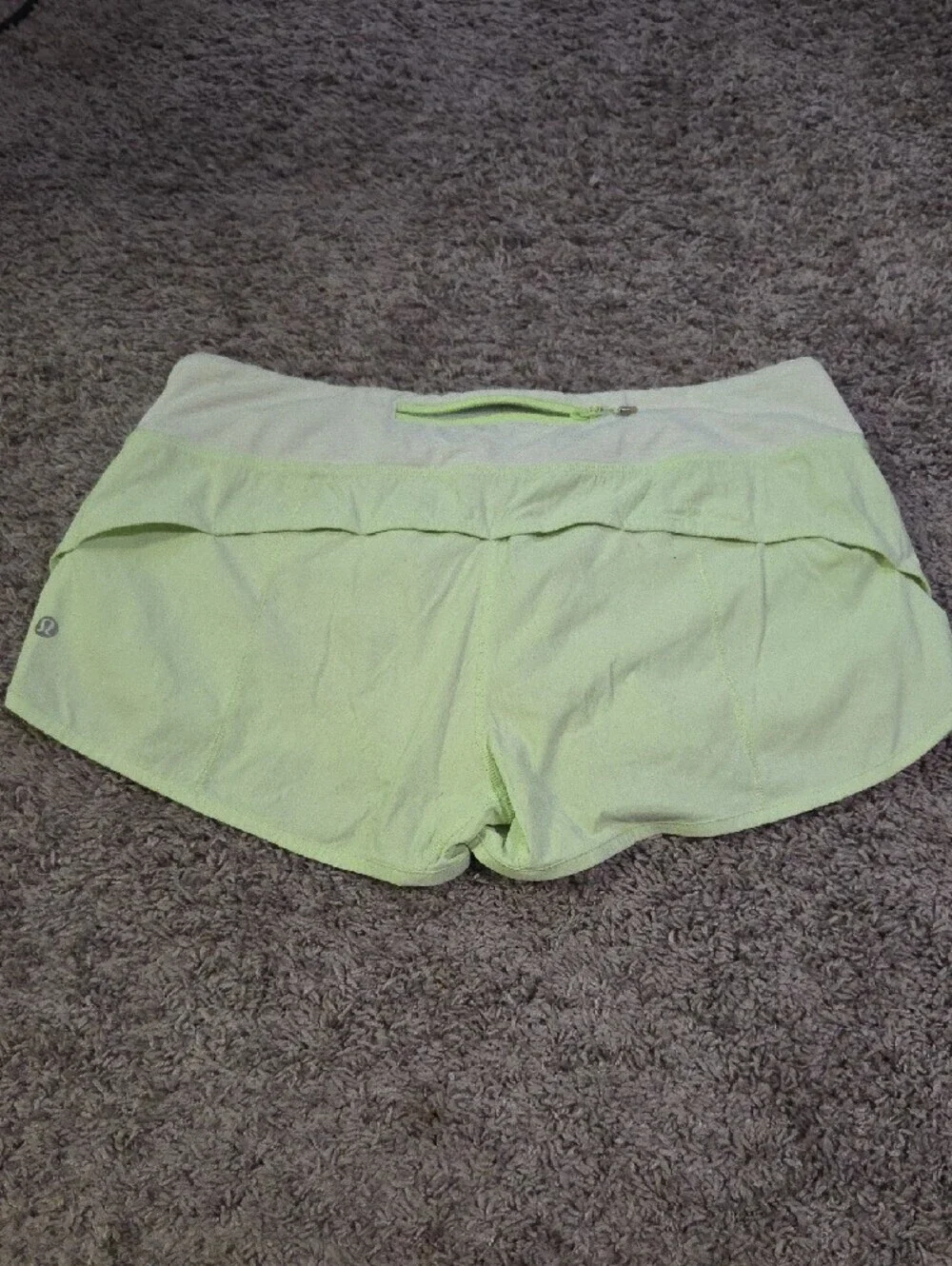 lululemon athletica Lime Green Layered Hem Athletic Shorts